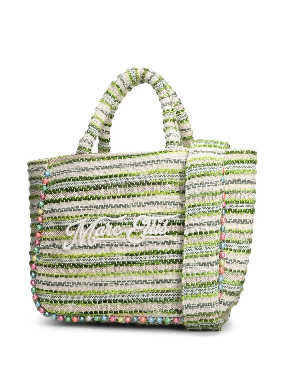 Marc Ellis Buby L Indy medium shopper met logopatch verfraaid met kralen Beige