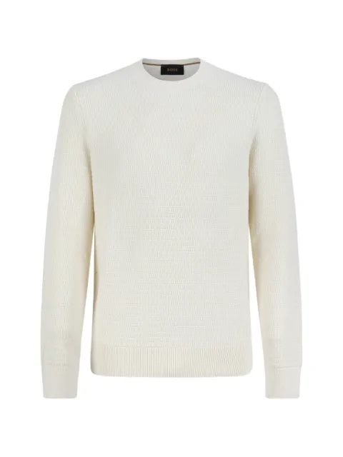 BOSS textured crewneck sweater