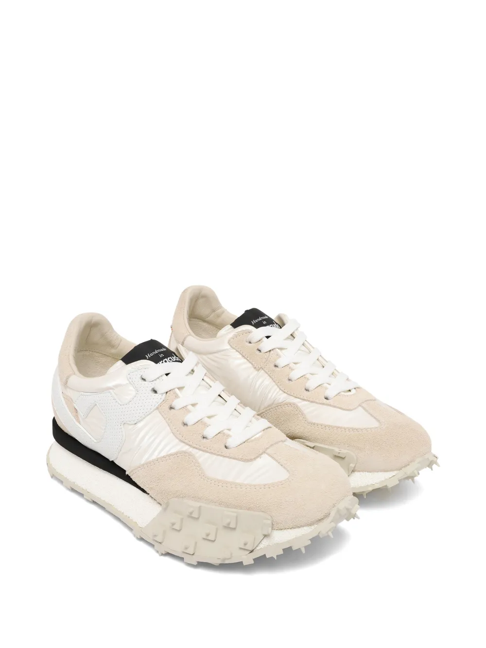 Barracuda suede-panelled spiked-sole sneakers Beige