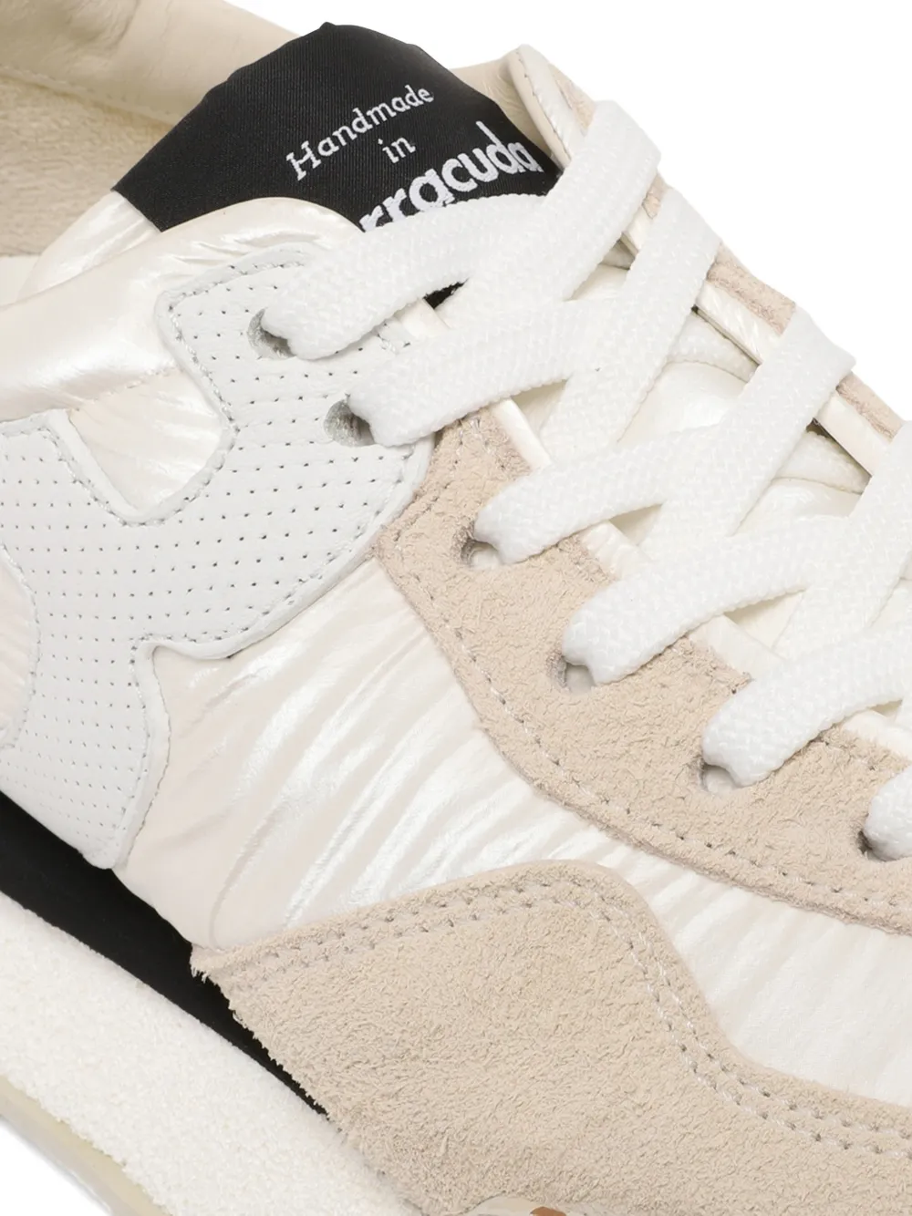 Barracuda suede-panelled spiked-sole sneakers Beige