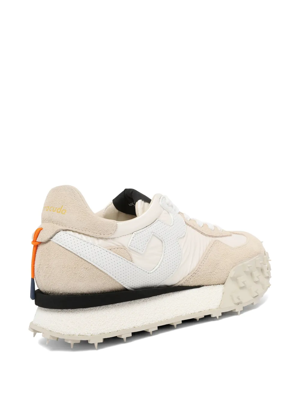 Barracuda suede-panelled spiked-sole sneakers Beige