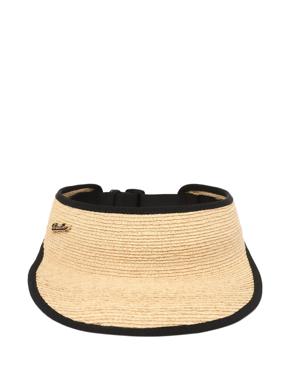 Borsalino Jenny logo-plaque straw visor - Toni neutri