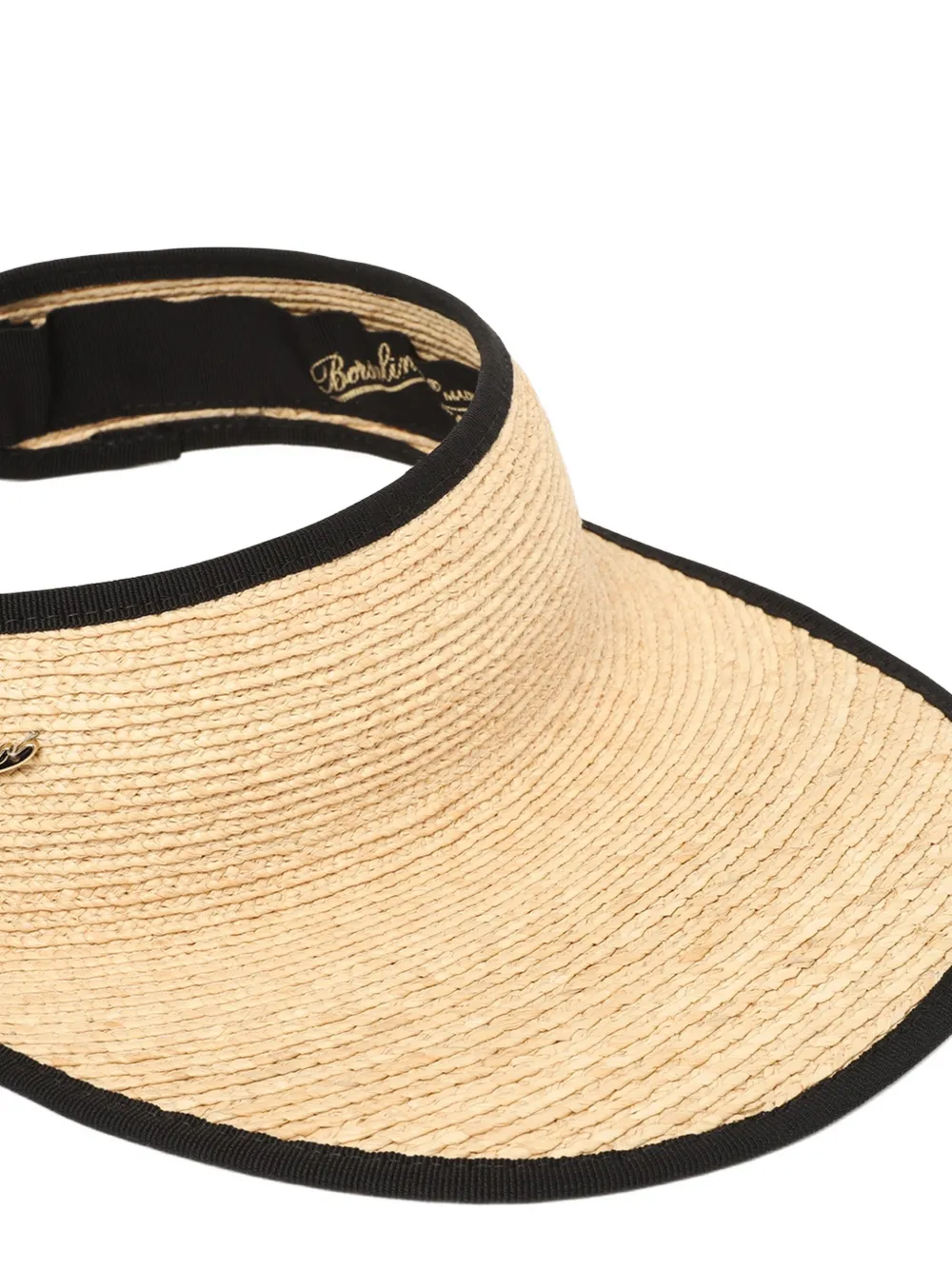 Borsalino Jenny stro zonneklep met logoplakkaat Beige