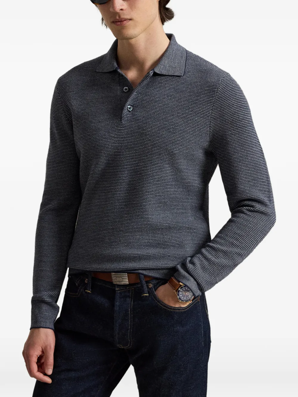 RLX Ralph Lauren Gestreept piqué poloshirt Blauw