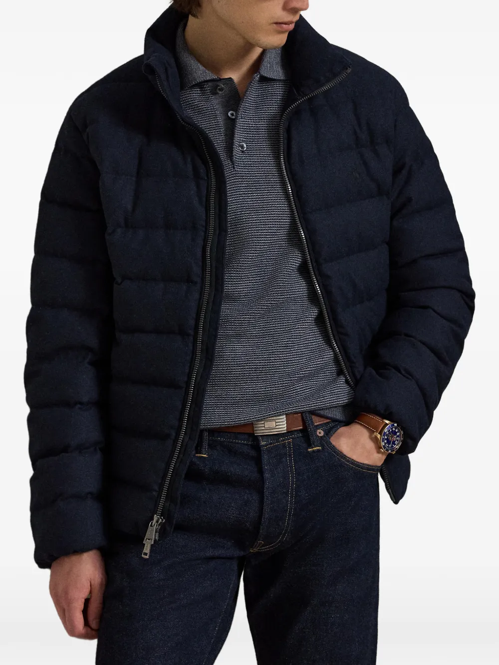 RLX Ralph Lauren Gestreept piqué poloshirt Blauw