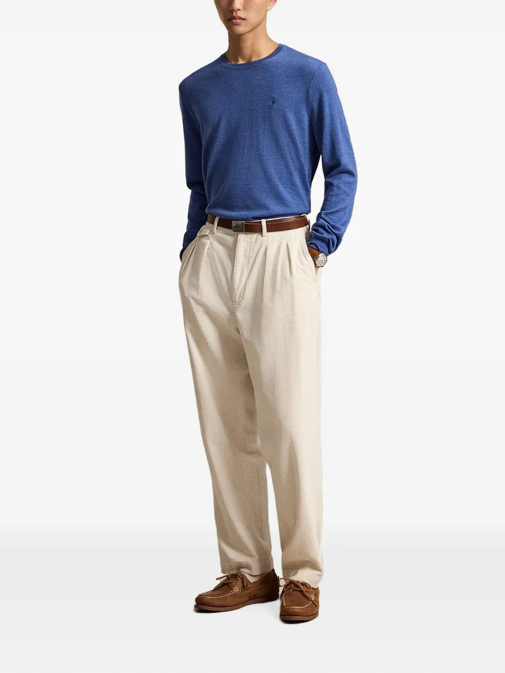 Polo Ralph Lauren Wollen trui met ronde hals Blauw