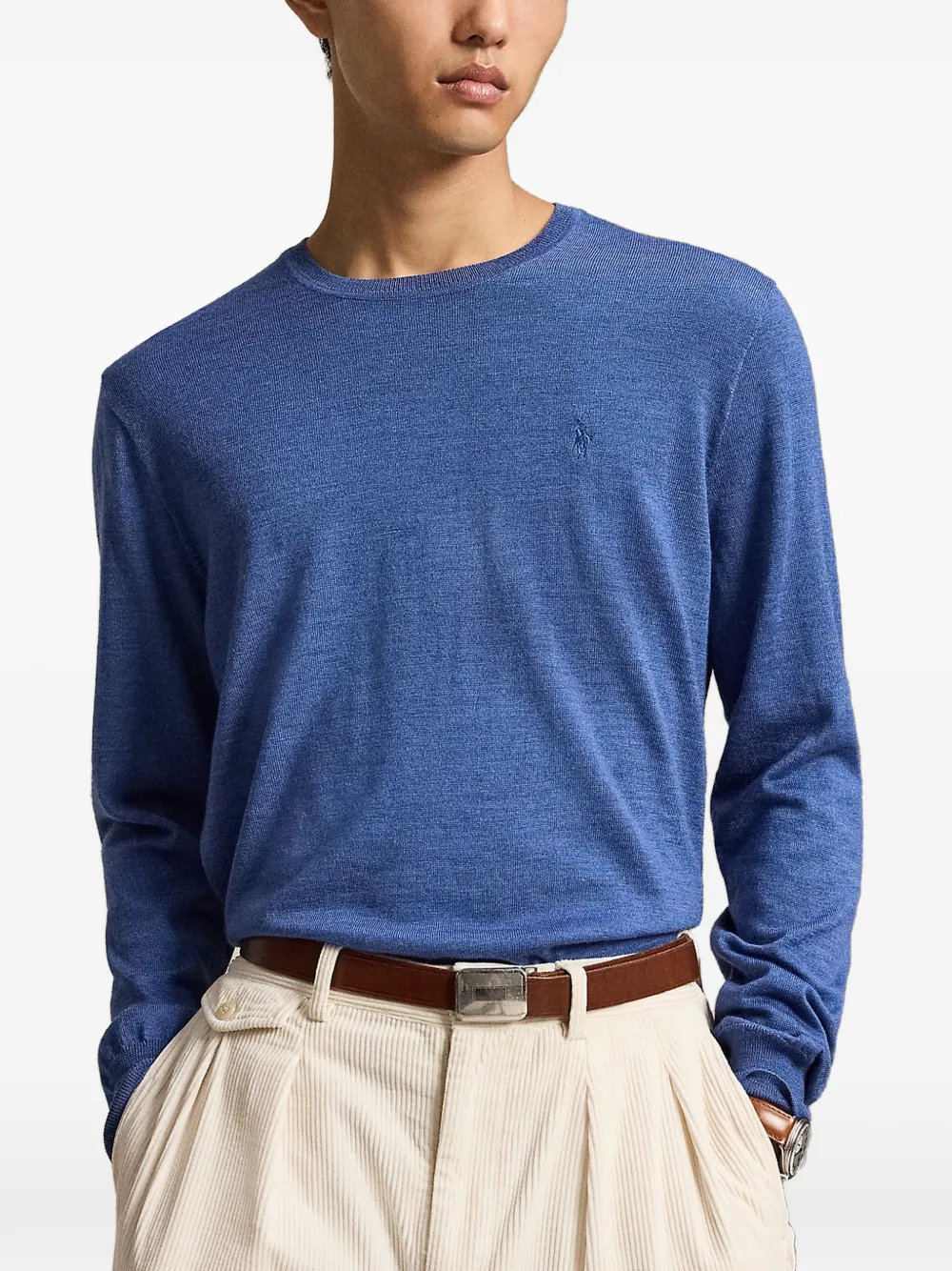 Polo Ralph Lauren Wollen trui met ronde hals Blauw
