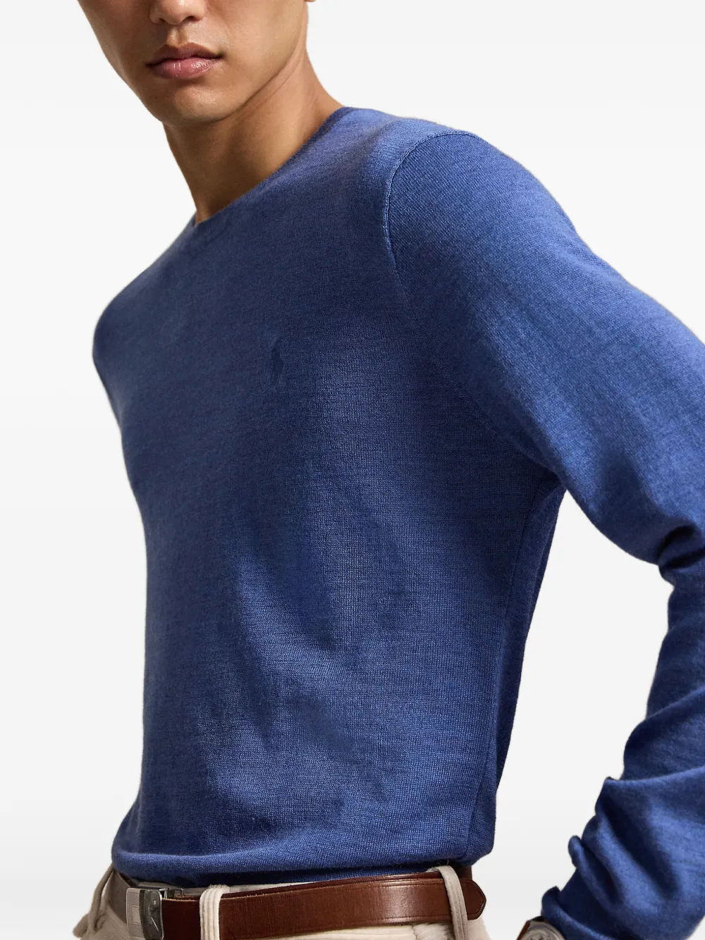 Polo Ralph Lauren Wollen trui met ronde hals Blauw