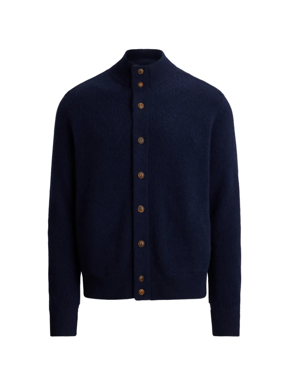 RLX Ralph Lauren rib-knit mock-neck cardigan - Blau