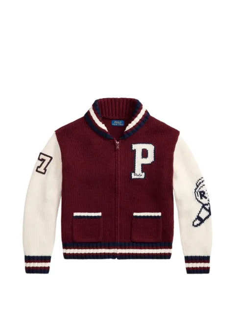 POLO RALPH LAUREN KIDS cárdigan con logo bordado y cierre