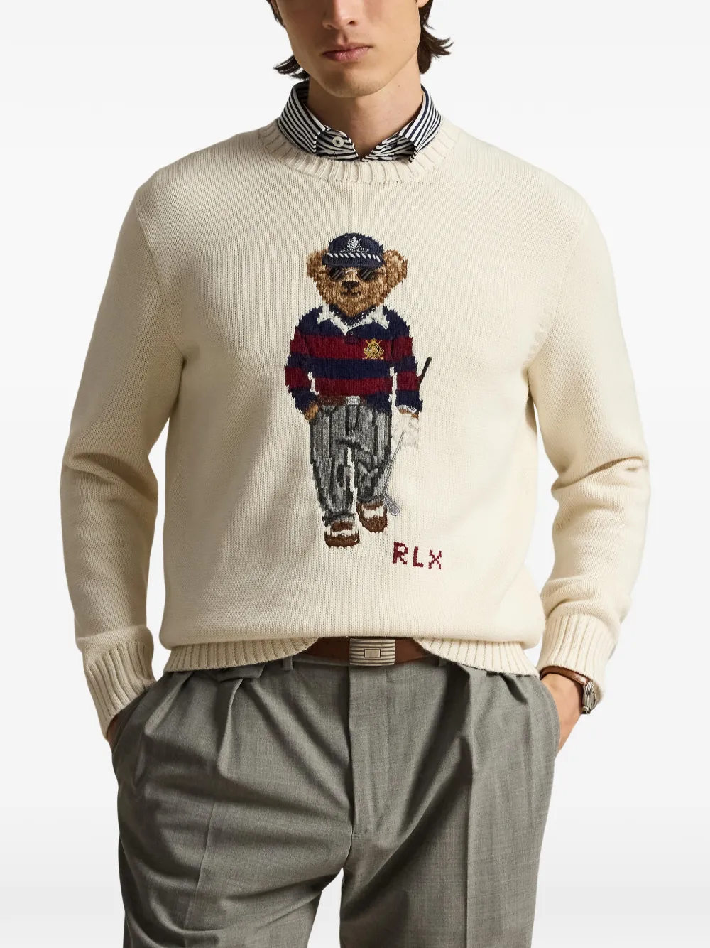 RLX Ralph Lauren Polo Bear Performance trui Beige