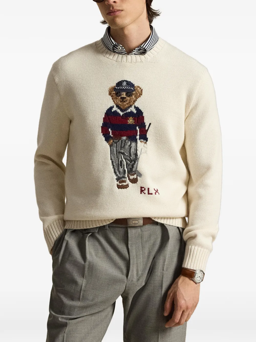 RLX Ralph Lauren Polo Bear Performance trui Beige