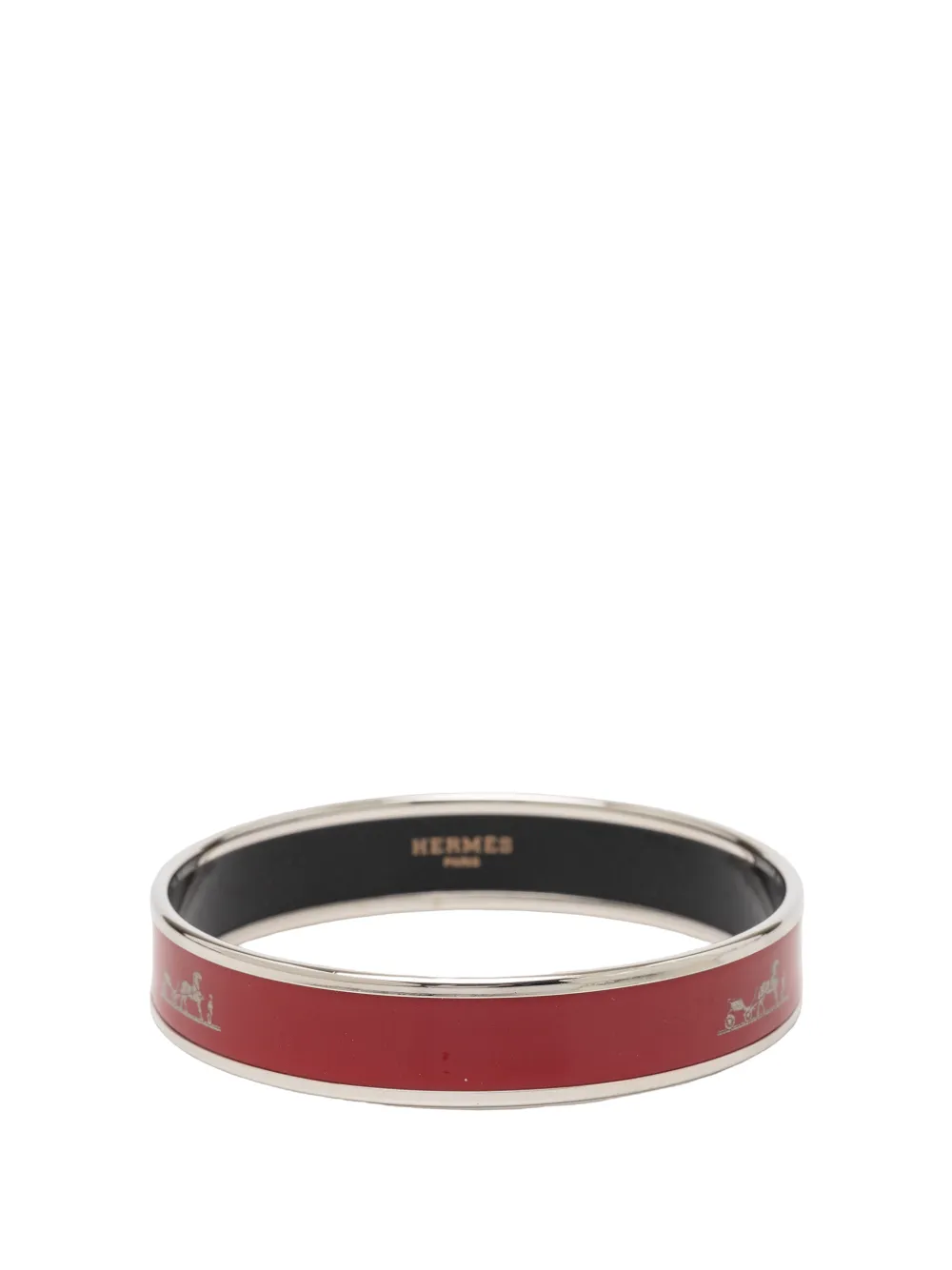 Hermès Pre-Owned 1990-2015 Narrow Caleche Enamel Bangle 62 costume bracelet - Rosso