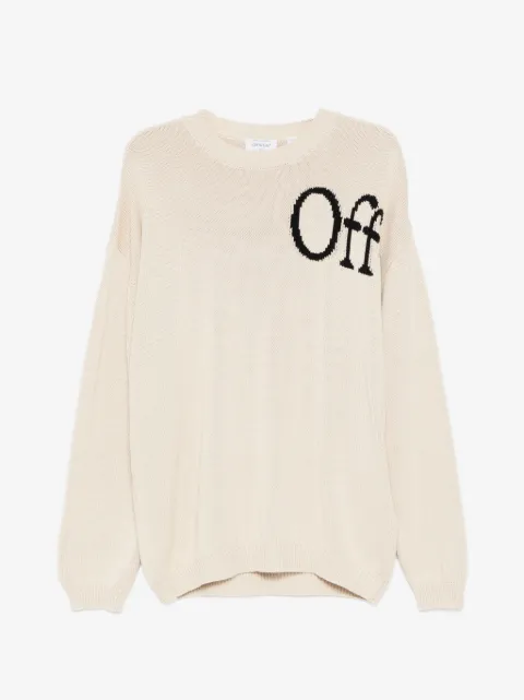 Off-White logo-print round neck jumper