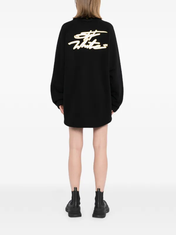 OFF WHITE スウェットドレス パーカー ワンピース バイオレット SS Off-White スポーティ ポロ スウェットワンピース | ブラック