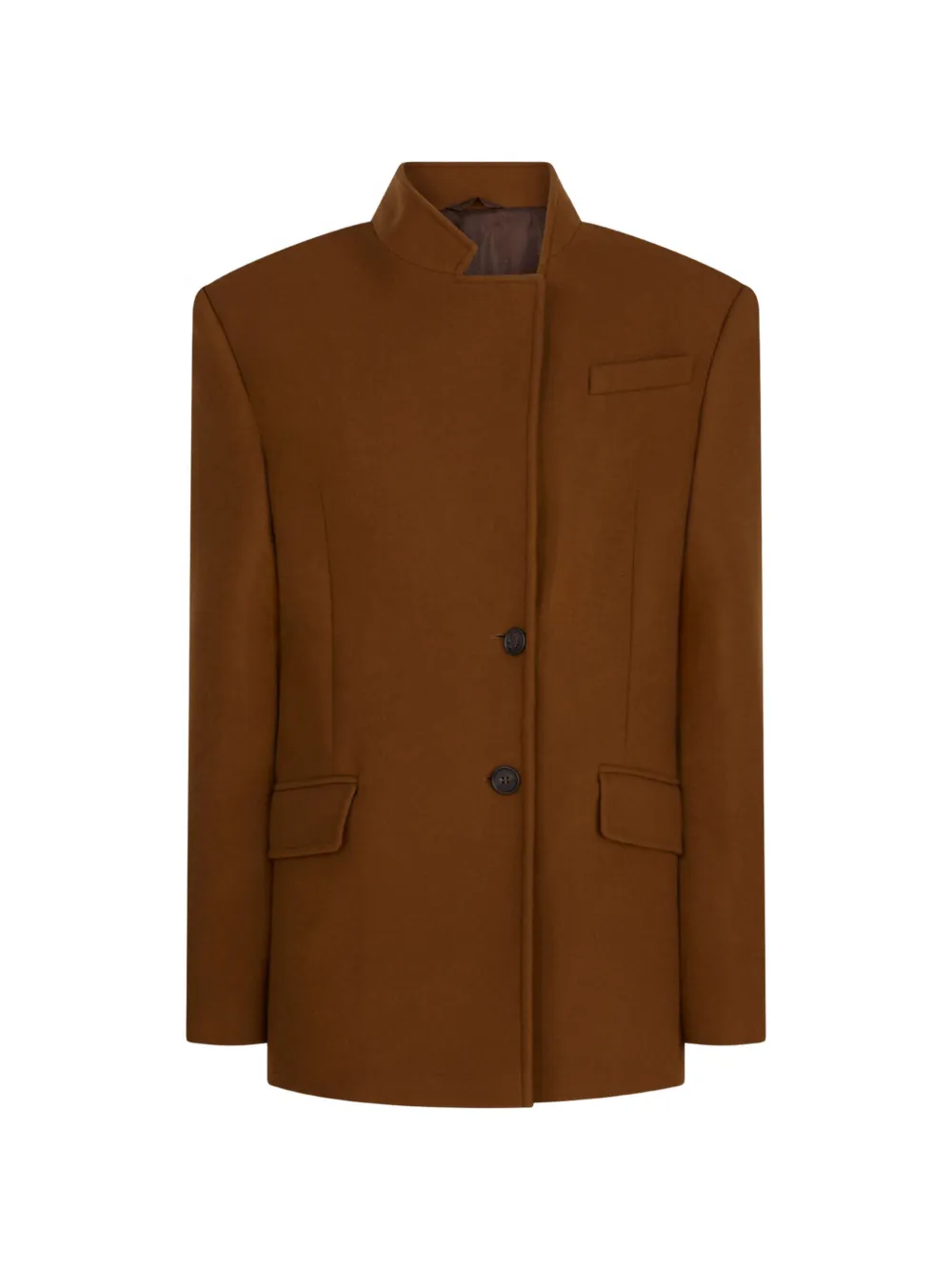 The Attico single-breasted coat - Marrone