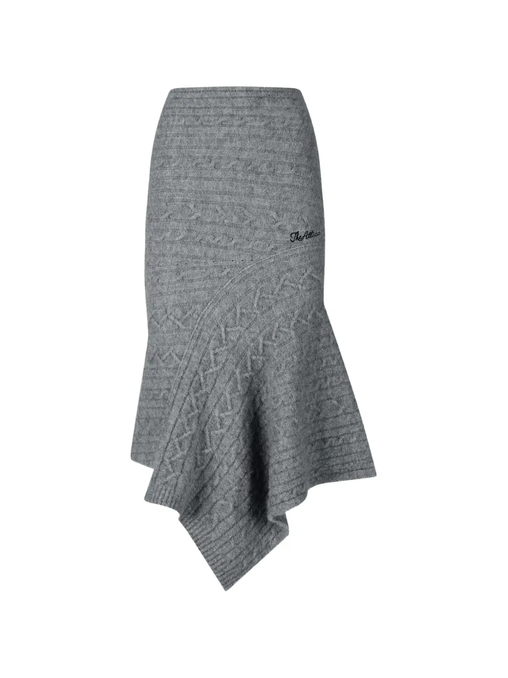 The Attico cable-knit midi skirt - Grigio