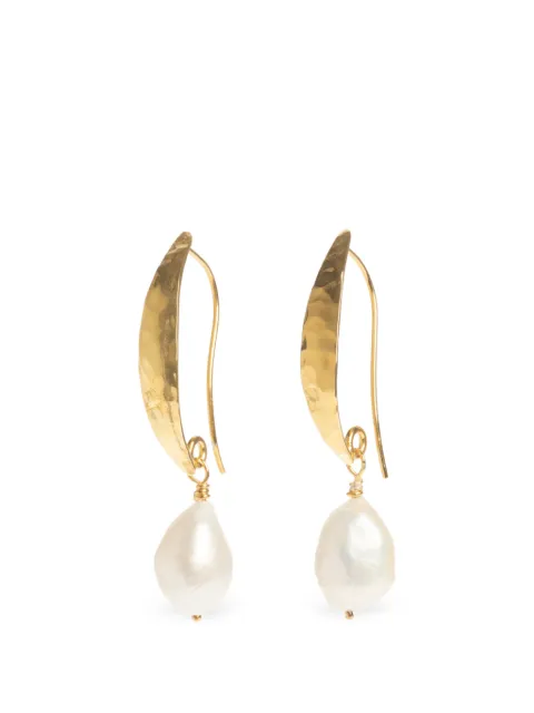 FREYA ROSE hammered baroque-pearl earrings