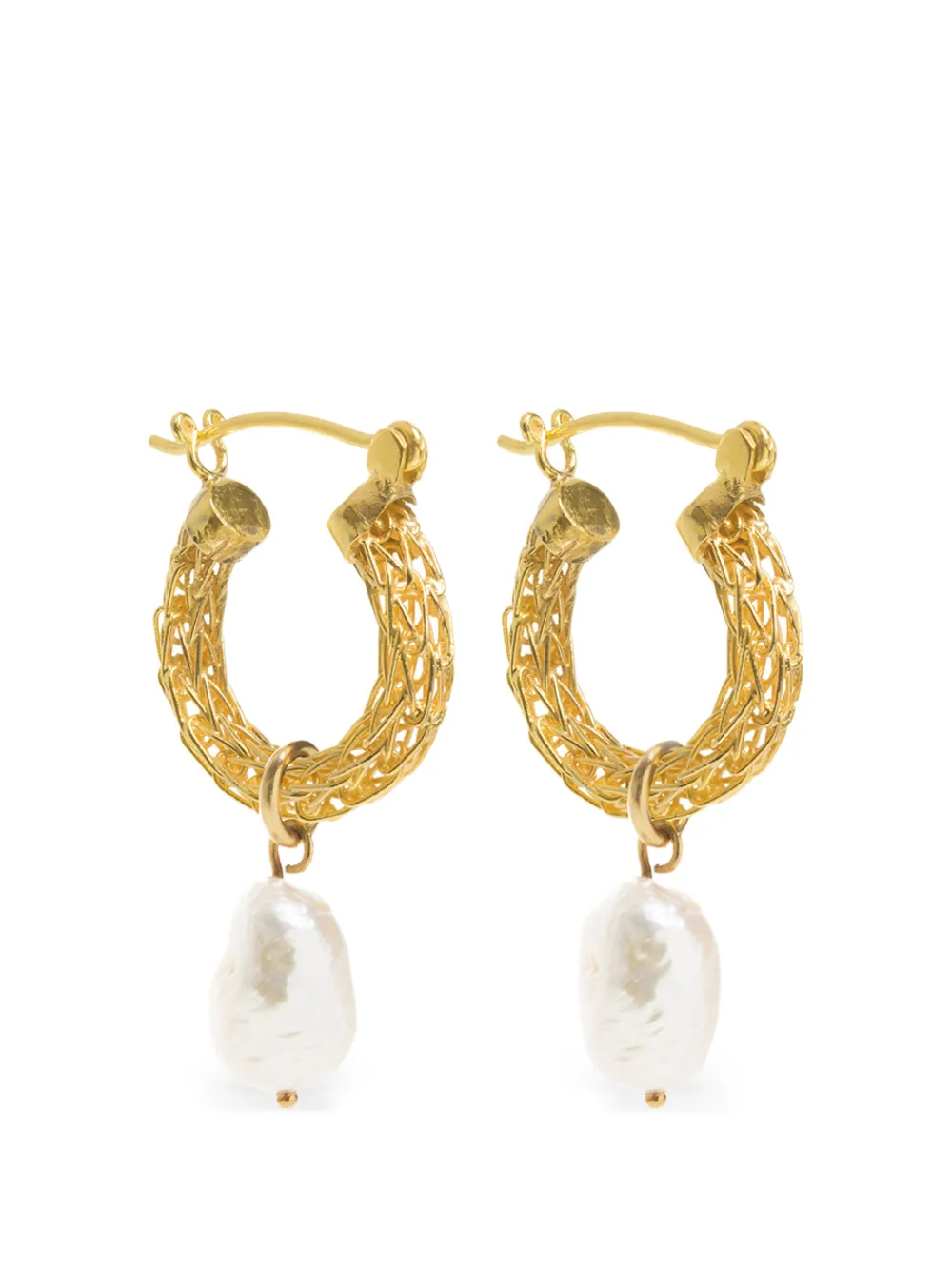 FREYA ROSE weave baroque-pearl earrings - Gold
