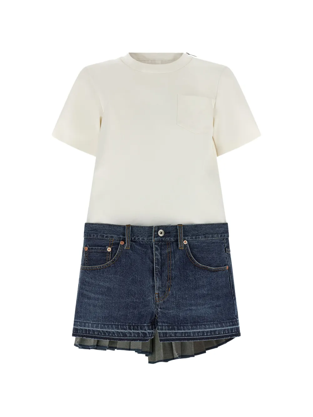 sacai denim dress - Bianco