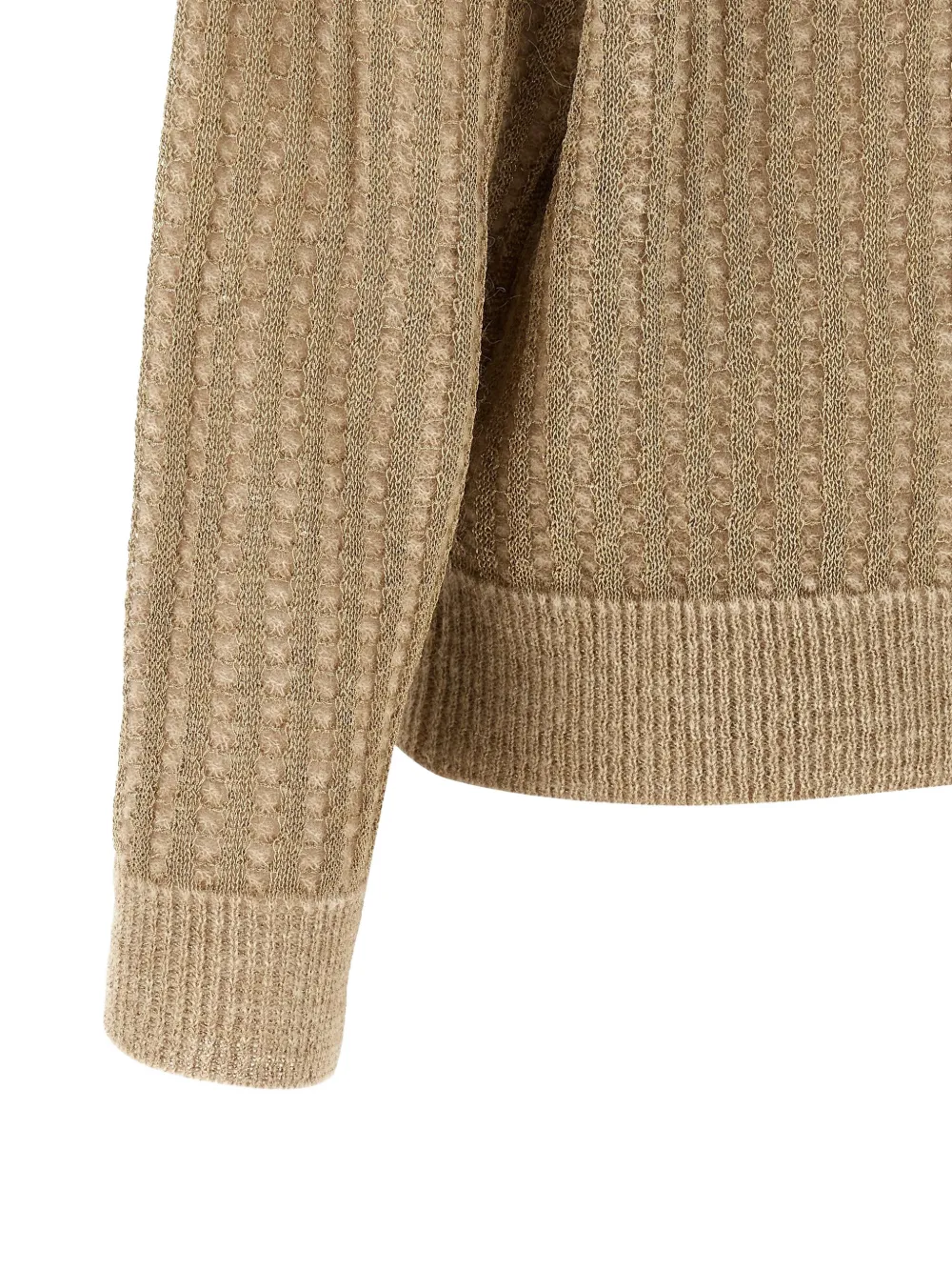 Peserico Lamé vest met wafel-patroon Beige