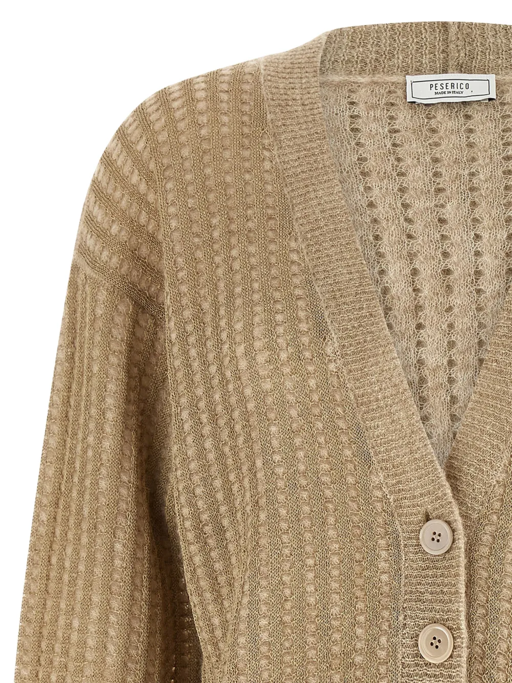 Peserico Lamé vest met wafel-patroon Beige