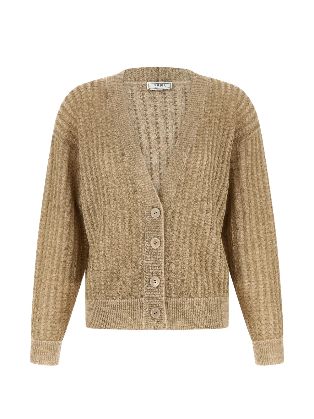 Peserico waffle lamé cardigan - Neutrals