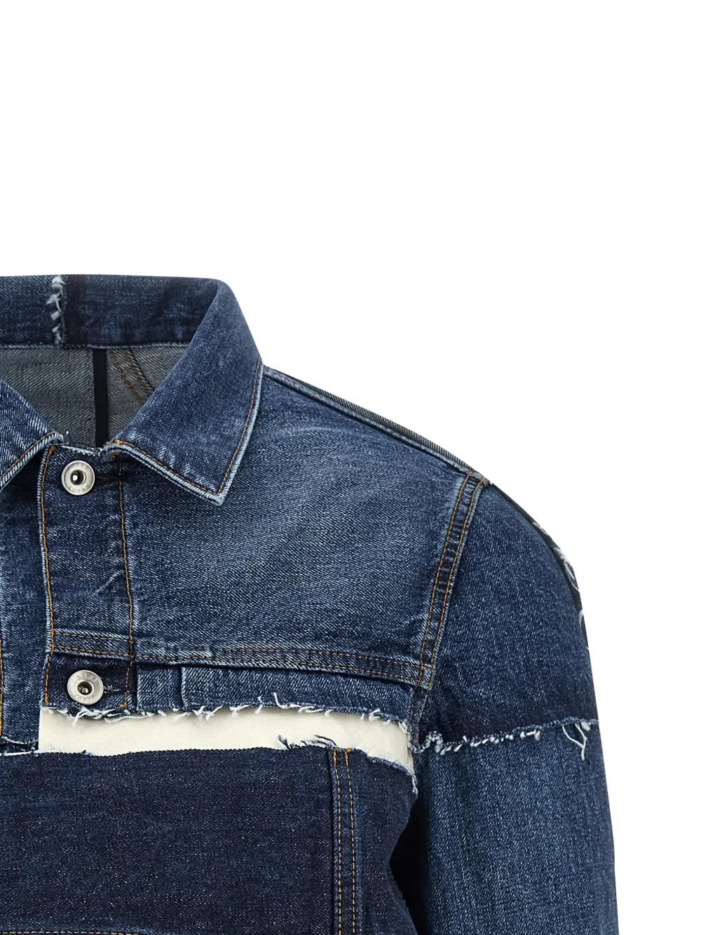  Sacai Chaqueta Vaquera Con Diseño Patchwork - Azul 