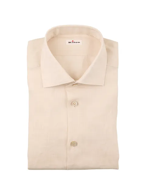 Kiton chemise en lin à boutonnière