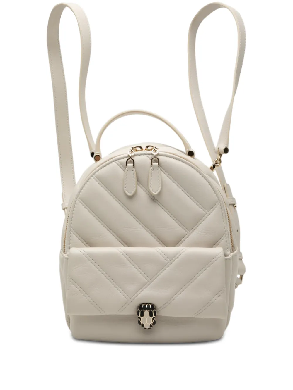 Bvlgari Pre-Owned 2010-2026 Quilted Leather Serpenti Forever Cabochon backpack - Bianco