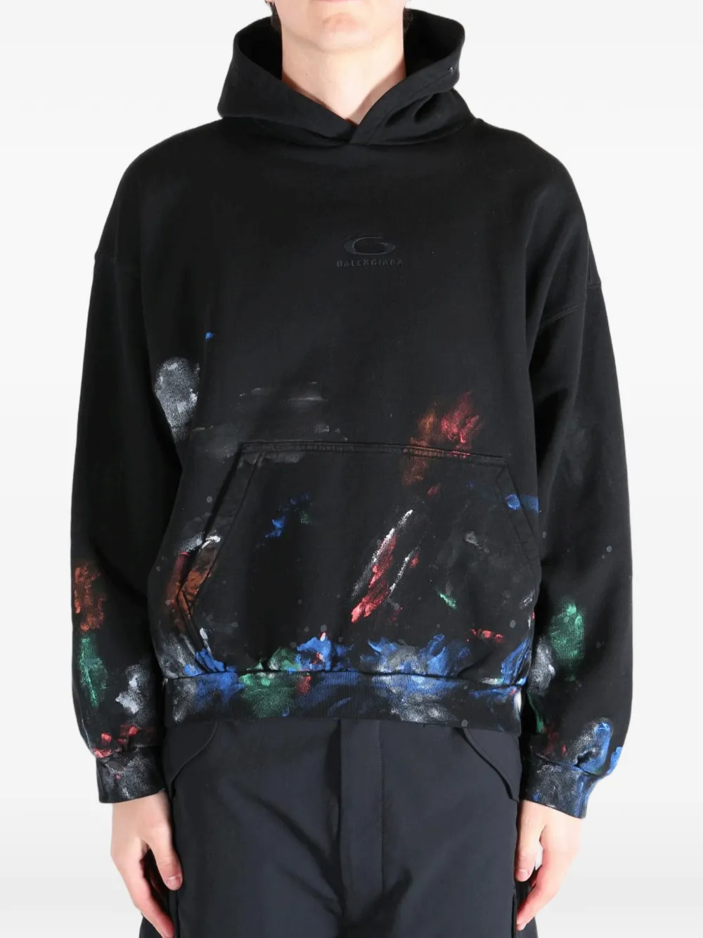Balenciaga ペイント パーカー | ブラック | FARFETCH JP