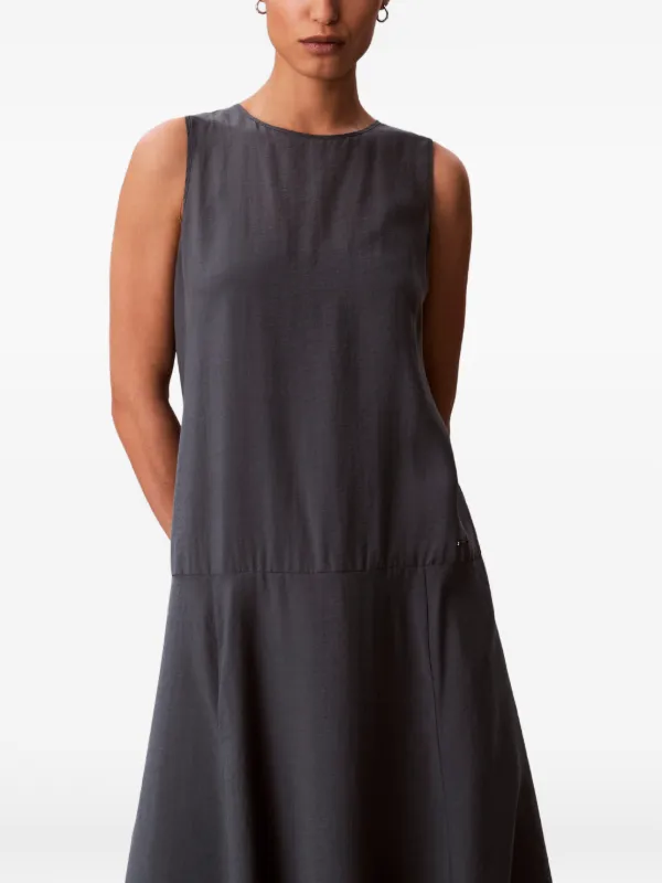 Calvin Klein Sleeveless A-line Midi Dress - Blue Calvin Klein Sleeveless A-line Midi Dress - Blue