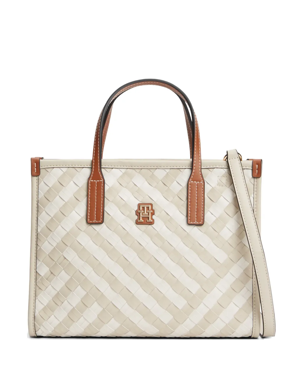 Tommy Hilfiger City woven logo-plaque tote bag - Toni neutri