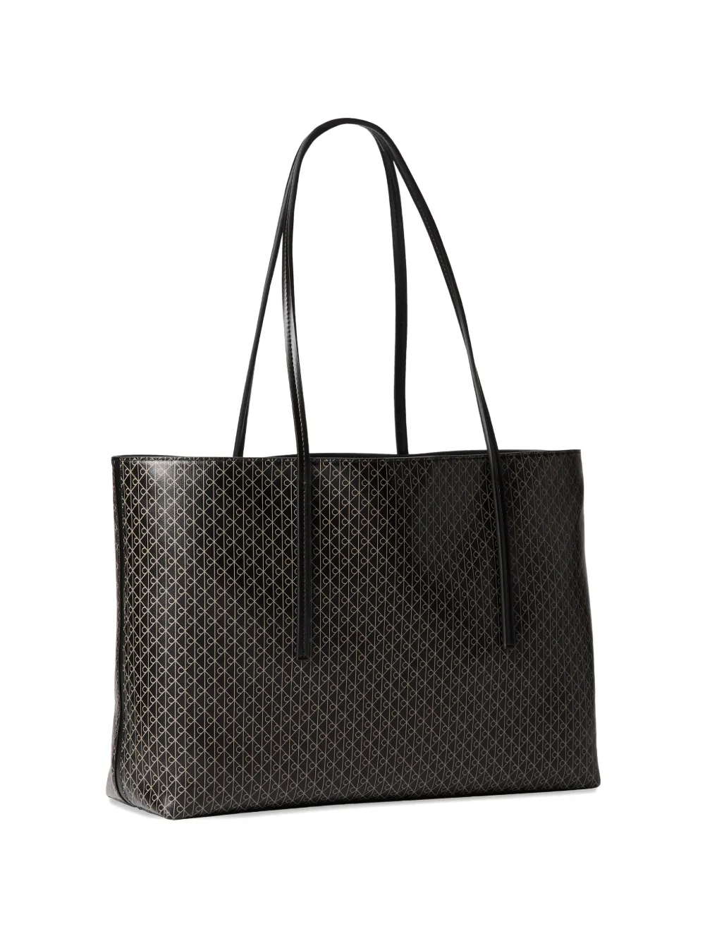 Calvin Klein monogram-pattern logo-plaque tote bag - Schwarz