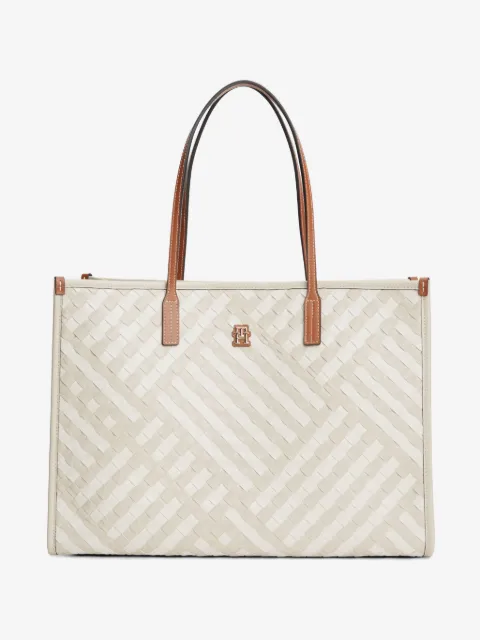 Tommy Hilfiger tote con placa del logo