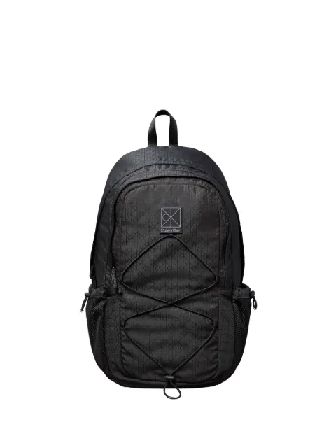 Calvin Klein monogram-pattern bungee-cord backpack