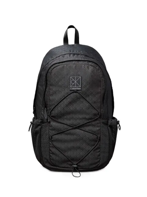 Calvin Klein monogram-pattern bungee-cord backpack