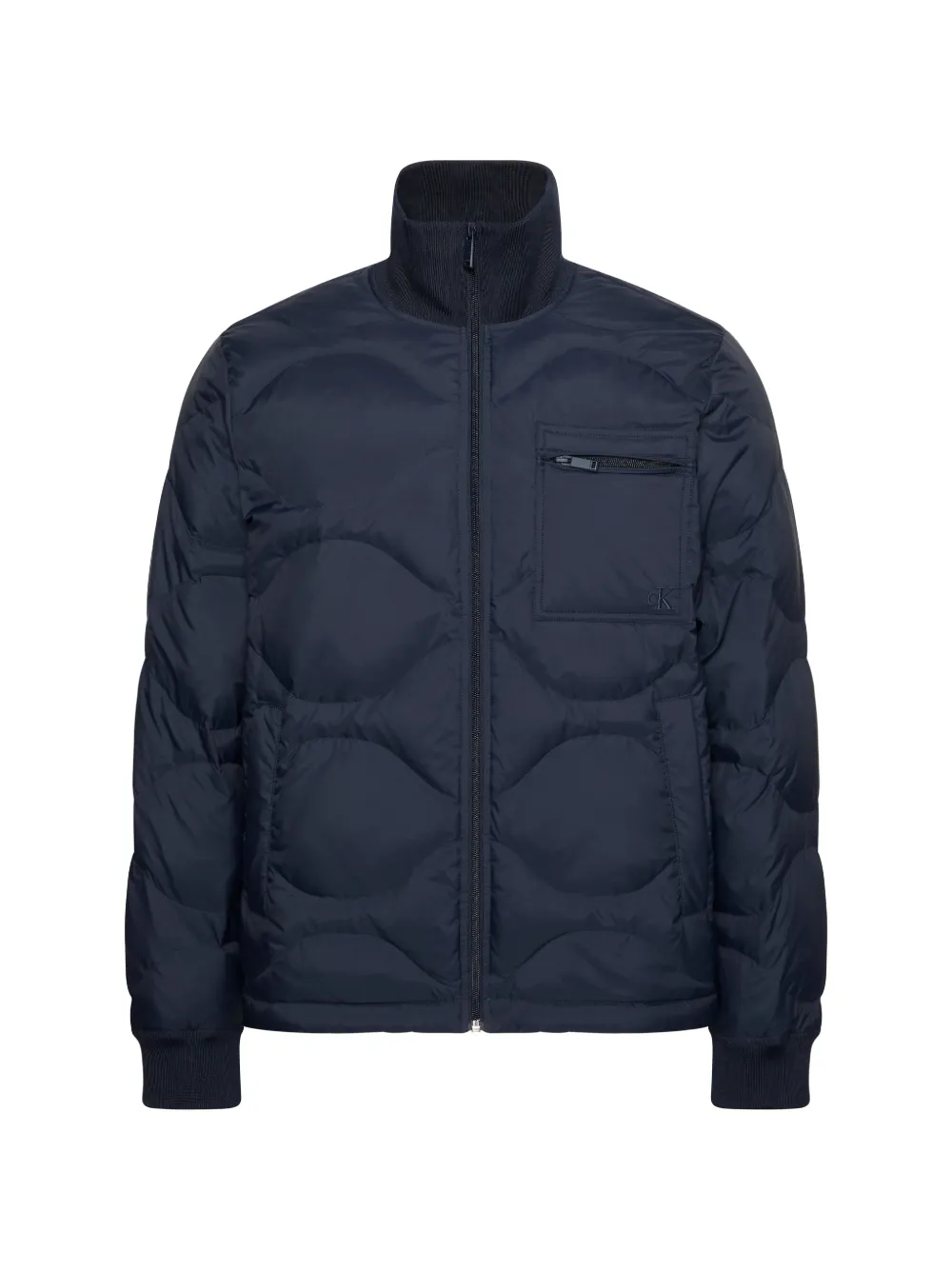 Calvin Klein quilted-finish zip-up jacket - Blau