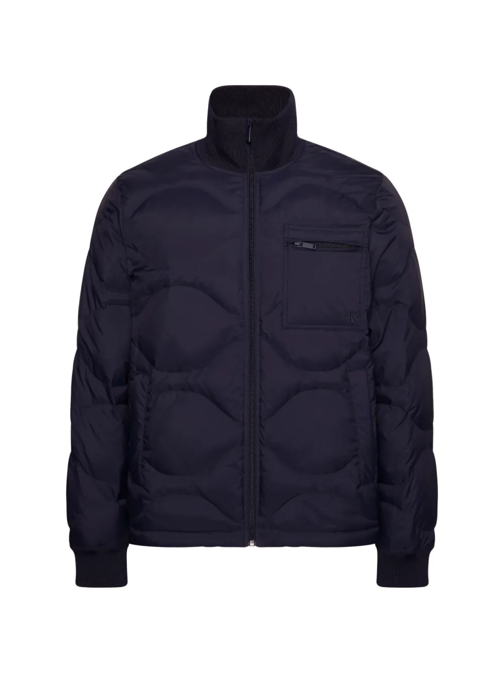 Calvin Klein quilted-finish zip-up jacket - Blue