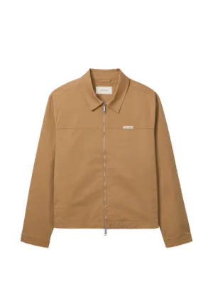 Prada embroidered-logo Jacket | Brown | FARFETCH