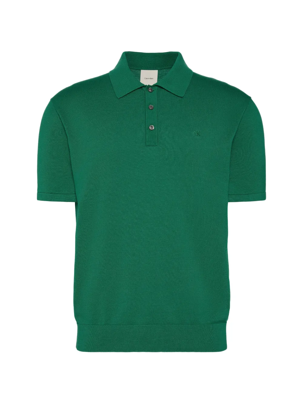 Calvin Klein Supima embroidered-logo polo shirt - Verde
