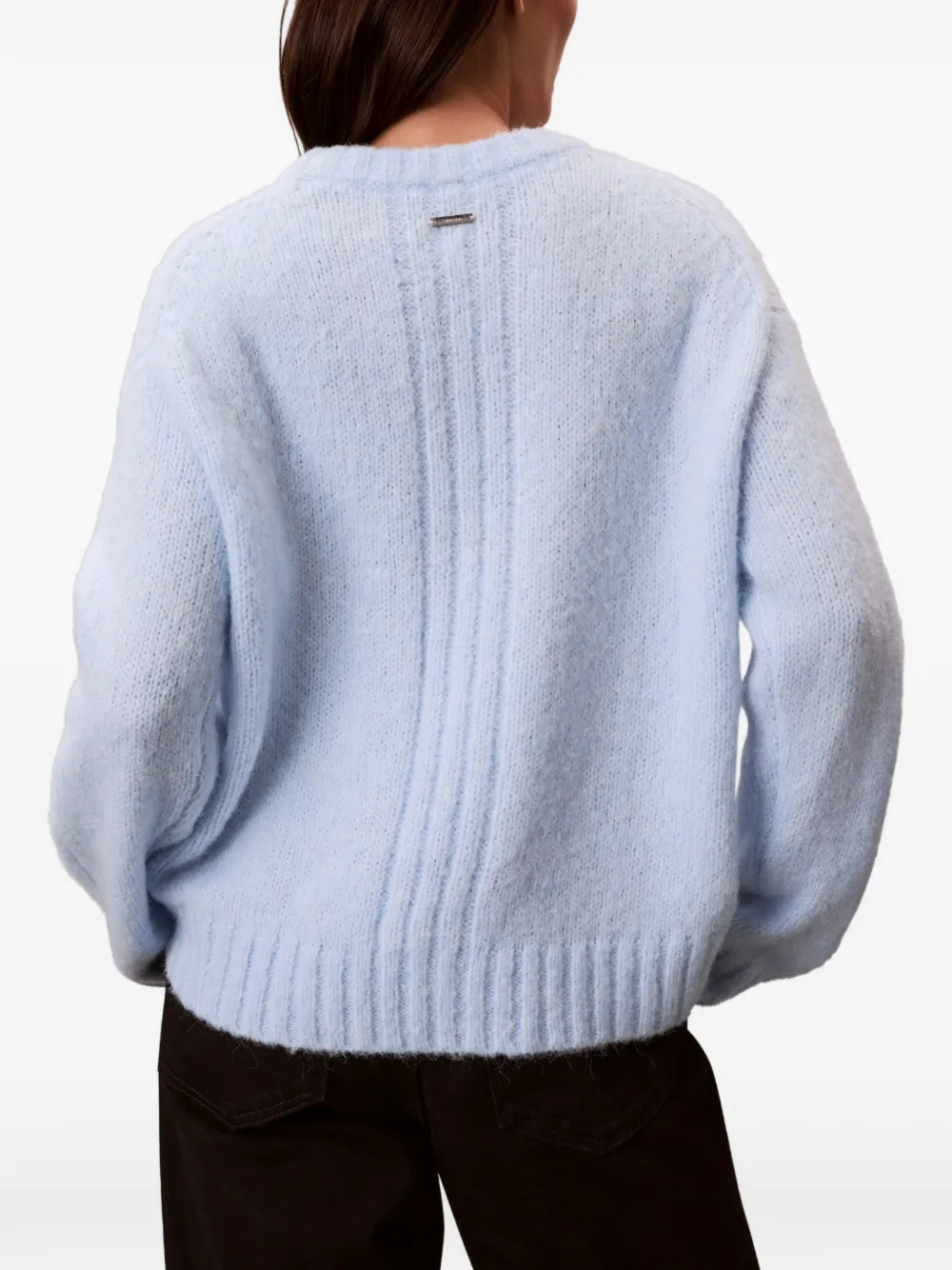  Calvin Klein Pull En Maille Nervurée - Bleu 