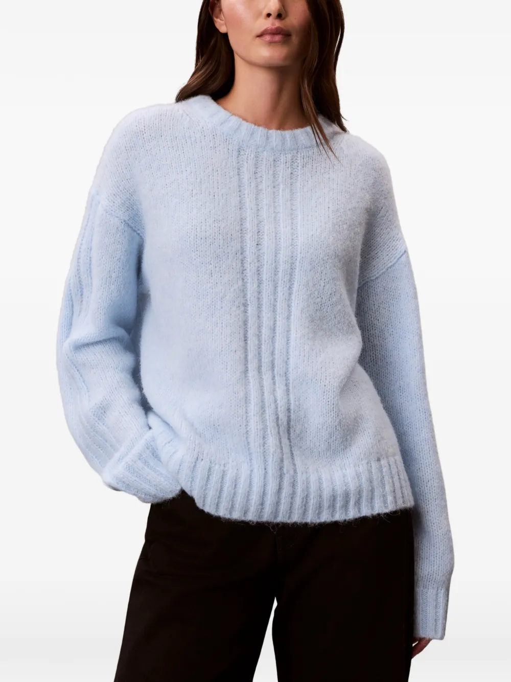 Calvin Klein ribbed-knit drop-shoulder sweater - Blu