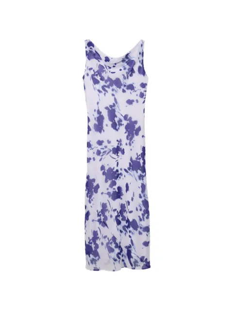 Calvin Klein floral-print cowl-neck dress