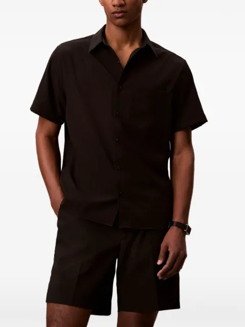 Calvin Klein seersucker-textured shorts