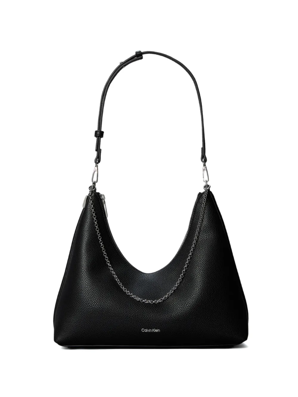 Calvin Klein chain-detail pebbled shoulder bag - Nero