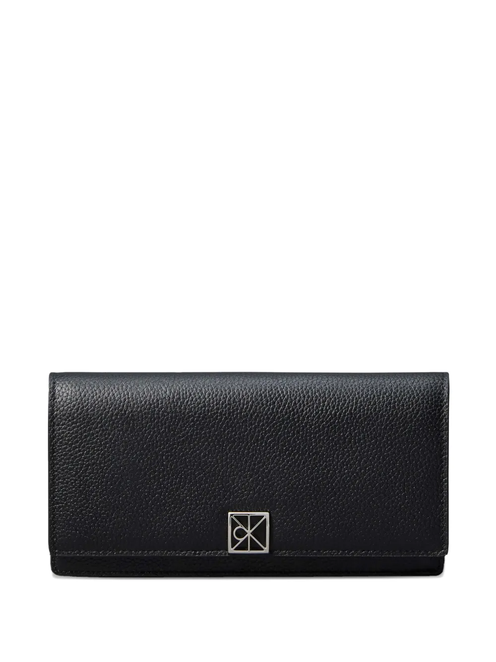 Calvin Klein logo-plaque pebbled wallet - Nero