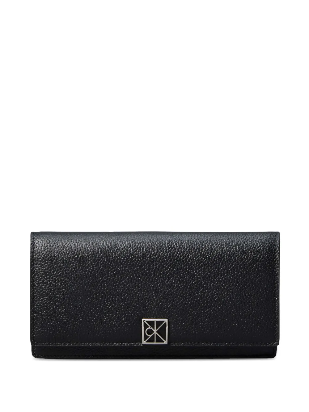 Calvin Klein logo-plaque pebbled wallet - Nero