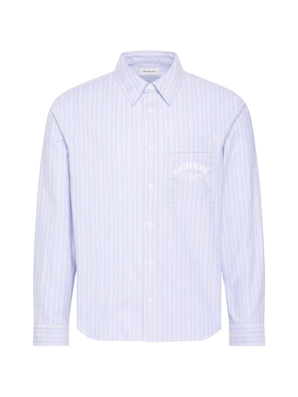 Calvin Klein vertical-stripe logo-print shirt - Blau