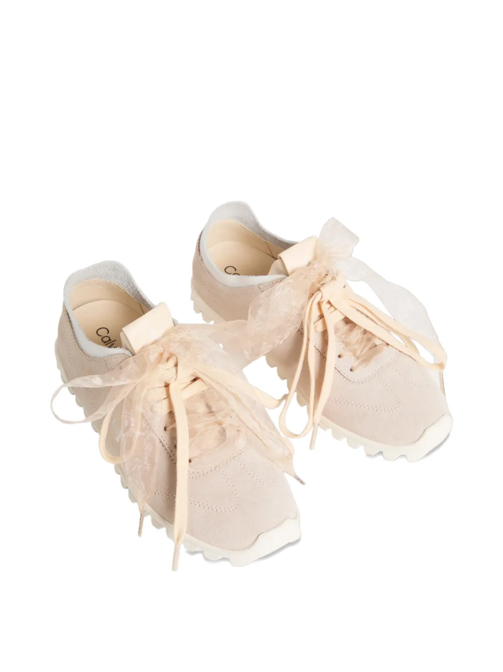 Calvin Klein Suède sneakers met lint Beige